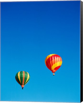 Framed Green and Red Hot Air Balloons Taking Off Print