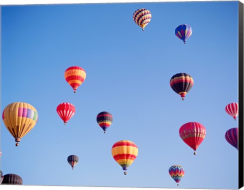 Framed Hot Air Balloons in a Faded Sky Print