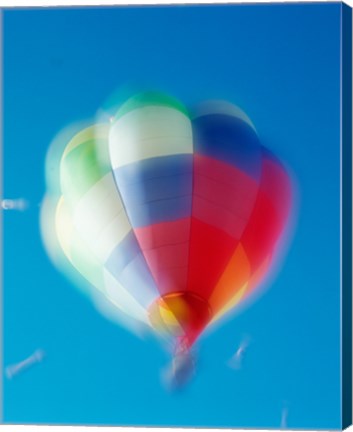 Framed Blur view of a hot air balloon in the sky, Albuquerque, New Mexico, USA Print