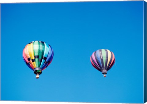 Framed Two Hot Air Balloons Side by Side Print