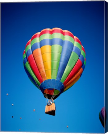 Framed Hot Air Balloon Close Up with a Basket Print