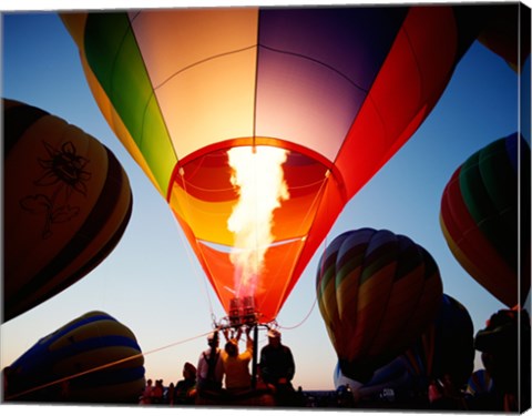 Framed Low angle view of a hot air balloon taking off, Albuquerque, New Mexico, USA Print