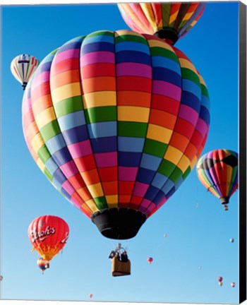 Framed Gorgeous Rainbow Hot Air Balloon Print