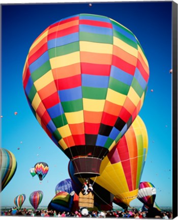 Framed Low angle Closeup Of Hot Air Balloons In The Sky, Albuquerque International Balloon Fiesta, Albuquerque, New Mexico, USA Print