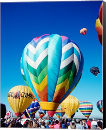 Framed Hot air balloons taking off, Albuquerque International Balloon Fiesta, New Mexico Print