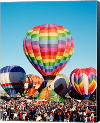 Framed Floating hot air balloons, Albuquerque International Balloon Fiesta, Albuquerque, New Mexico, USA Print