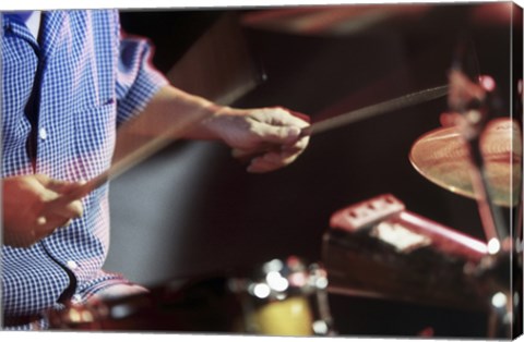 Framed Man playing the drums Print