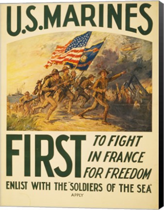Framed Enlist with the Soilders of the Sea Print
