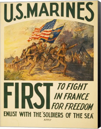 Framed Enlist with the Soilders of the Sea Print