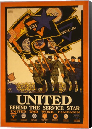 Framed United Behind the Service Star Print