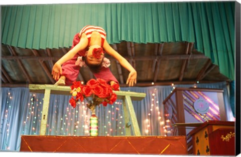 Framed Girl performing acrobatics, Shanghai, China Print