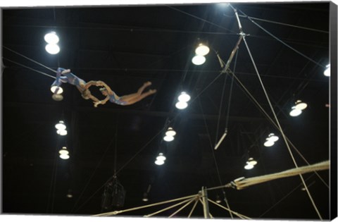 Framed Flying Redpaths Royal Hanneford Circus in the air Print