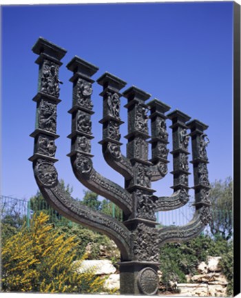 Framed Low angle view of a menorah, Knesset Menorah, Jerusalem, Israel Print