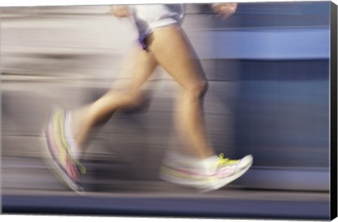 Framed Low section view of a person running Print