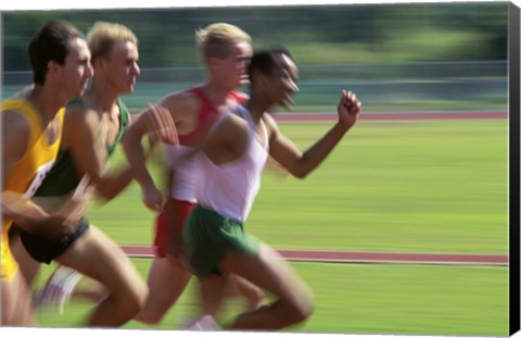 Framed Male athletes running Print