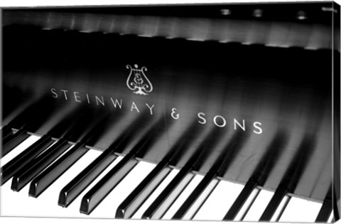 Framed Steinway &amp; Sons, Piano Keys With Modern Logo Print