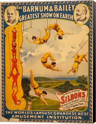 Framed Trapeze Artists, Barnum &amp; Bailey, 1896 Print