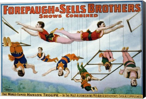 Framed Trapeze Artists 1899 Print