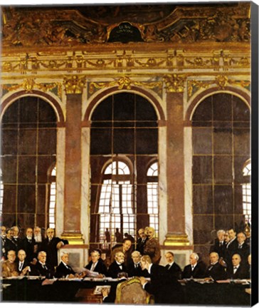 Framed William Orpen - The Signing of Verailles Treaty Print