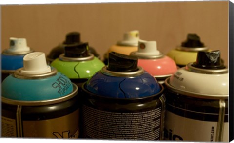 Framed Spray cans Print
