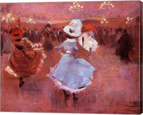 Framed Jean-Louis Forain Can-Can Dancers Print