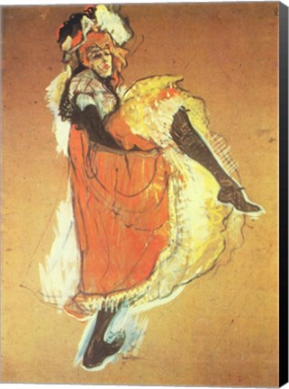Framed Henri de Toulouse-Lautrec Can-Can Jane Avril Print