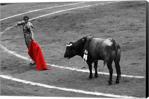 Framed Red Matador I Print