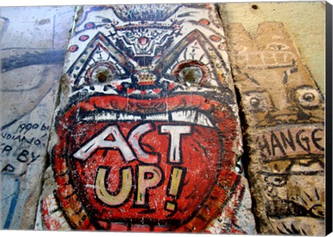 Framed Act Up - Berlin Wall Print