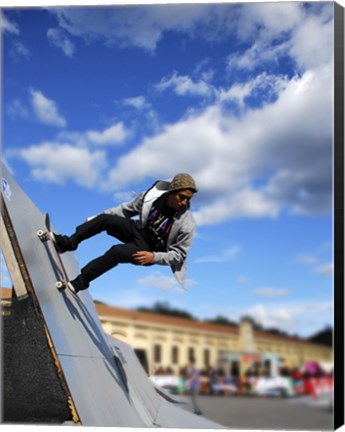 Framed Skater In Florence On Ramp Print