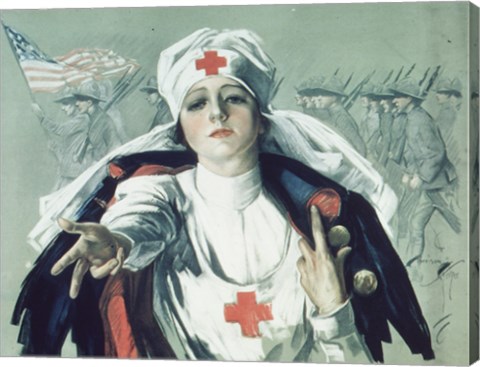 Framed Red Cross Nurse Print