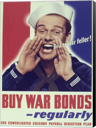 Framed Buy War Bonds Regularly Print