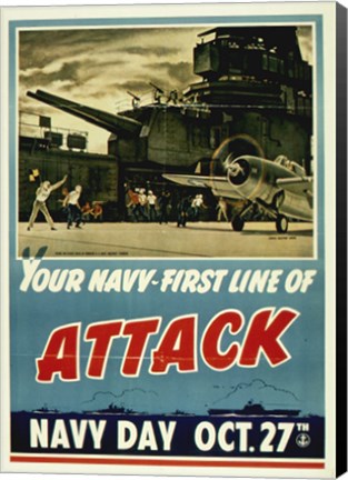 Framed Your Navy First Line of Attack Print