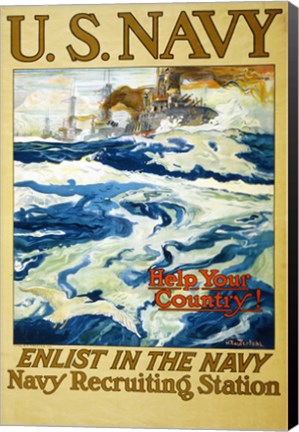 Framed Navy Recruiting Station Print