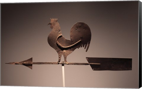 Framed Rooster Weathervane Print