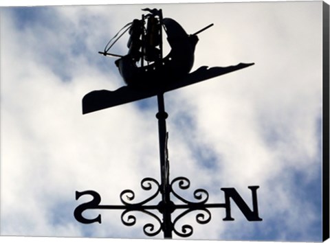 Framed Weathervane Iron Boat Print