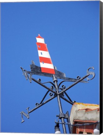 Framed Lighthouse Weathervane Print