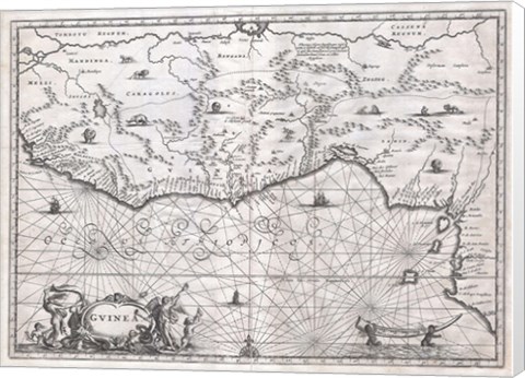 Framed 1670 Ogilby Map of West Africa Print