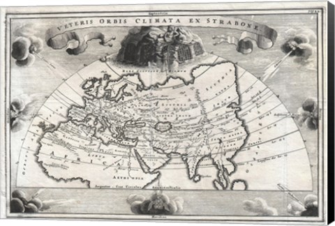 Framed 1700 Cellarius Map of Asia, Europe and Africa Print