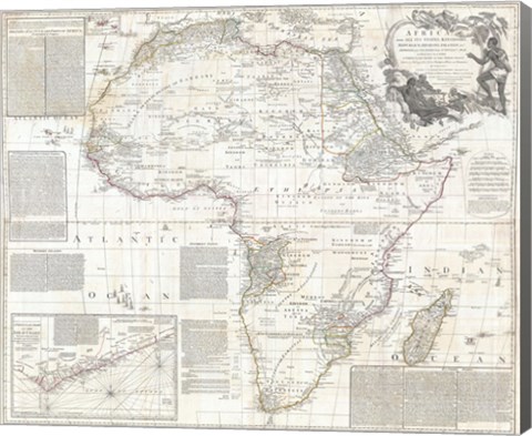 Framed 1794 Boulton and Anville Wall Map of Africa Print