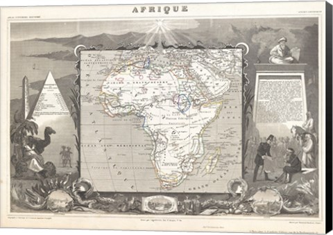 Framed 1847 Levasseur Map of Africa Print