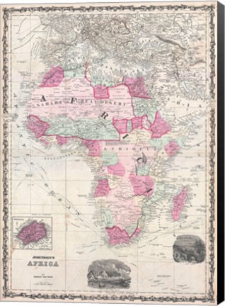 Framed 1862 Johnson Map of Africa Print