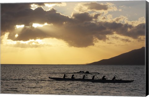 Framed Canoers Paddling to the Dock at Kalama Park Print