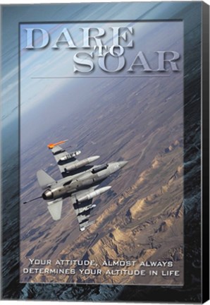 Framed Dare to Soar Affirmation Poster, USAF Print