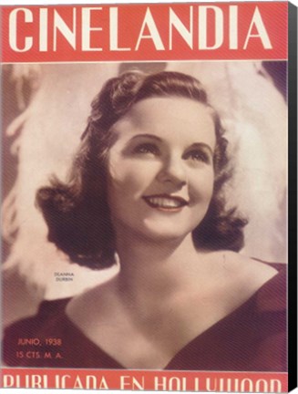 Framed Deanna Durbin CINELANDIA Magazine Print