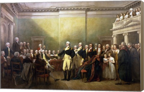 Framed General George Washington Resigning His Commission Print