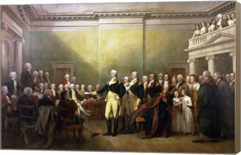 Framed General George Washington Resigning His Commission Print