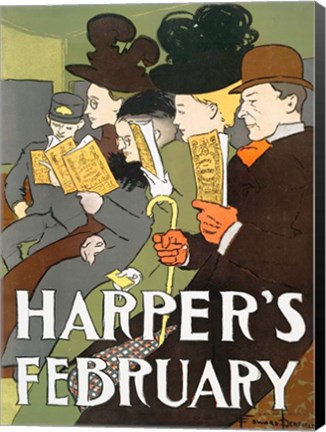 Framed Harper&#39;s February 1895 Print