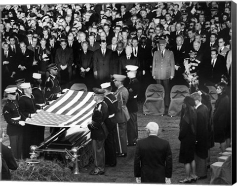 Framed Honor Guard Prepares to Fold Flag Over JFK Casket, 25 November 1963 Print