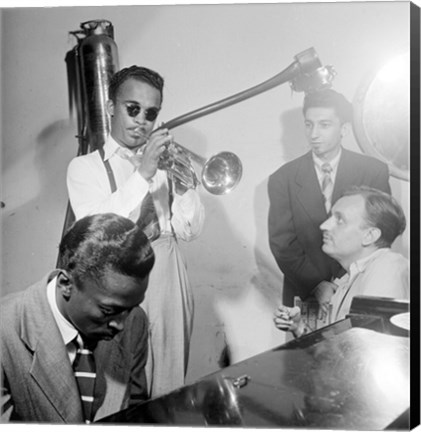 Framed Howard McGhee, Brick Fleagle and Miles Davis, September 1947 Print