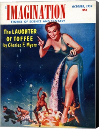 Framed Imagination Cover October 1954 Print